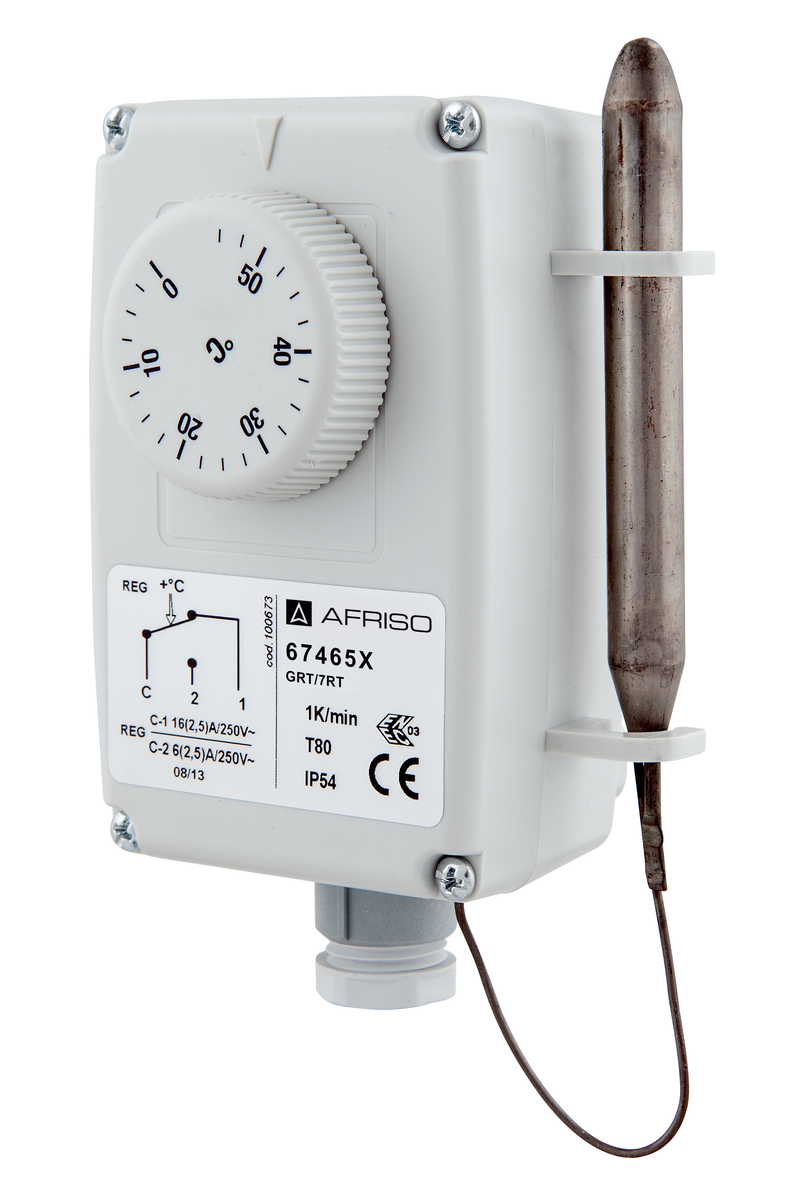 AFRISO Gehäuse-Raumthermostat GRT/ETR 0/60C, von außen einstellbar SAL 73220