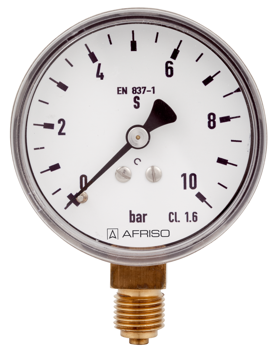 AFRISO Rohrfeder-Manometer RF63GT 0/10bar G1/4B radial Kl.1,6 D301 für die Gastechnik VOR 29670 object_image_84731imagemain_dech
