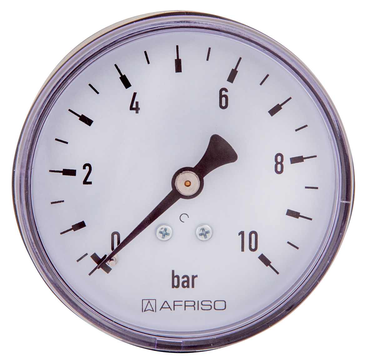 AFRISO Rohrfedermanometer RF 63 0/2,5bar G1/4B mit PTFE-Dichtring axial Kl.2,5 für Heizung/Sanitär VOR 15680 15690 15700 15710 15720