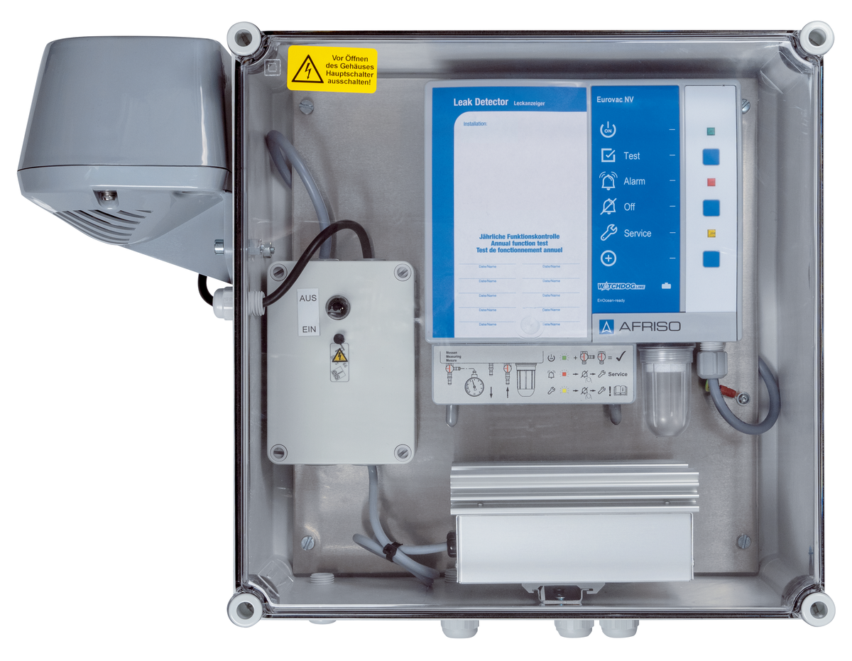 AFRISO Vakuum-Leckanzeiger Eurovac NV im Schutzgehäuse (IP 65) mit Heizung und Hupe VOR 71830