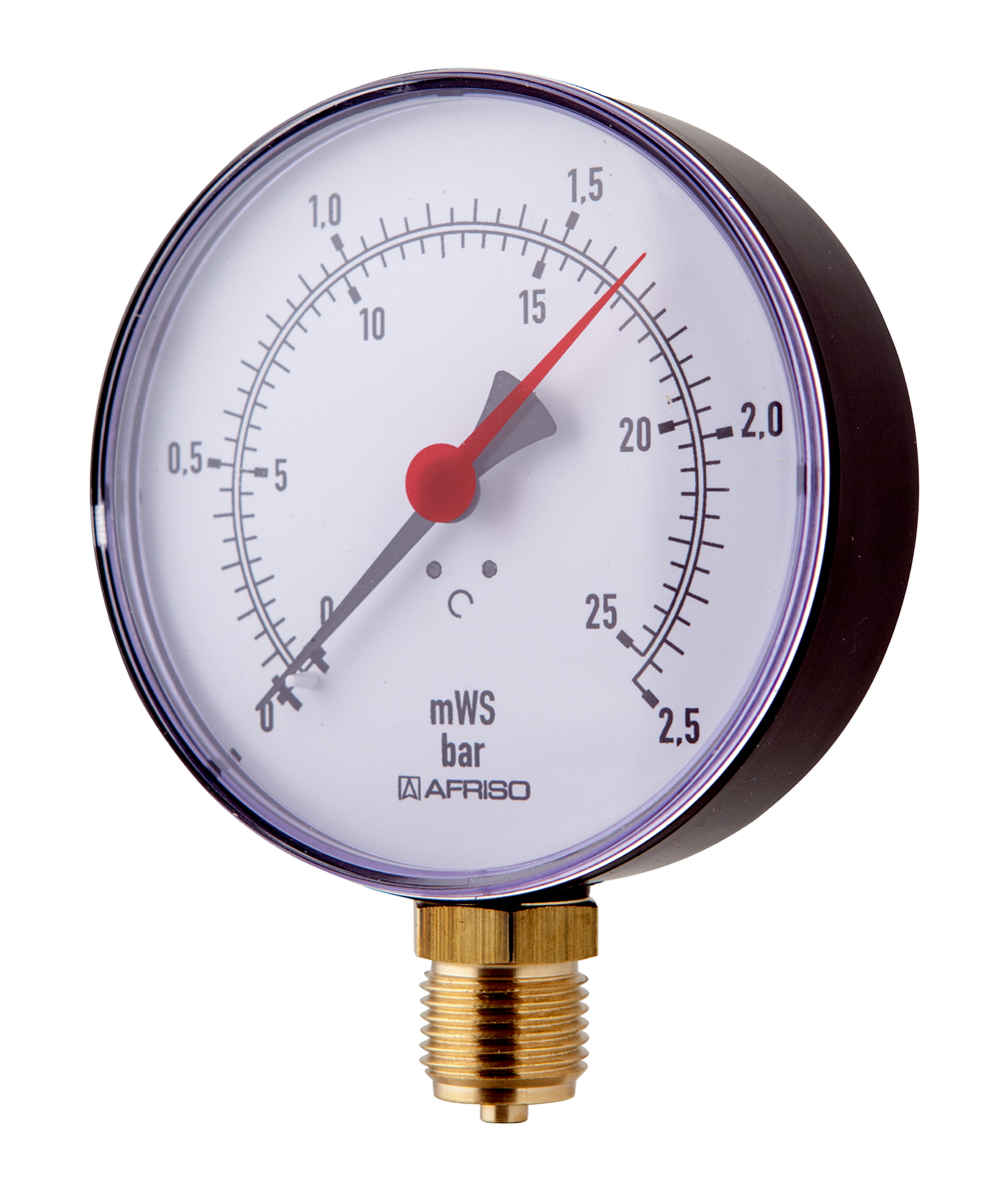 AFRISO Hydrometer HY 100 0/2,5bar-0/25mWS G1/2B radial Kl.2,5 SAR 15280