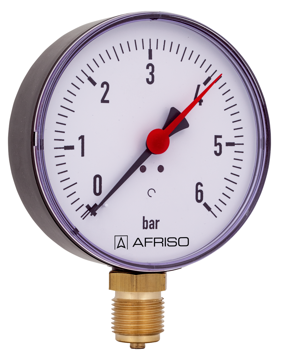 AFRISO Rohrfedermanometer RF 100 -1/0bar G1/2B radial Kl.2,5 für Heizung/Sanitär SAL 16000 16010 16020 16030 16040 16050 16060 16070 16080