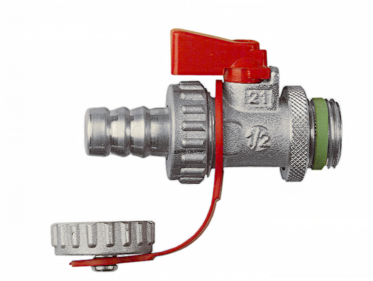 AFRISO KFE-Hahn Messing-vernickelt G1/2, PTFE-Dichtring, im Karton VOR 97270