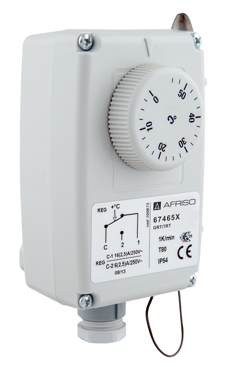 AFRISO Gehäuse-Raumthermostat GRT/ETR 0/60C, von außen einstellbar SAL 73220