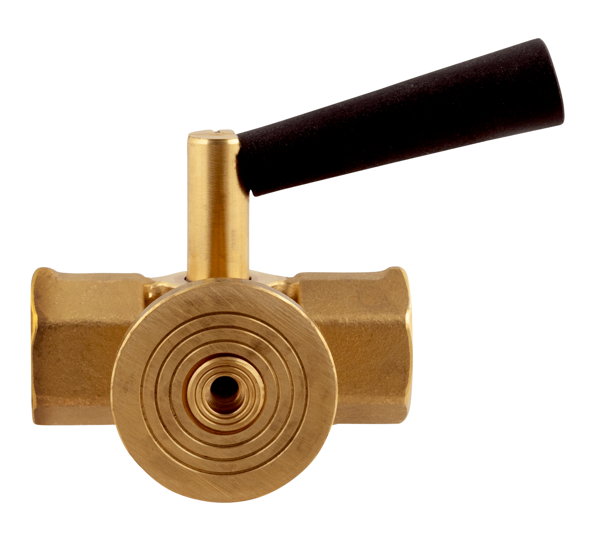 AFRISO Manometer-Absperrhahn G1/2 Muffe x Muffe, Messing, PN16, Prüfflansch rund 40 x 5 SAR 96950