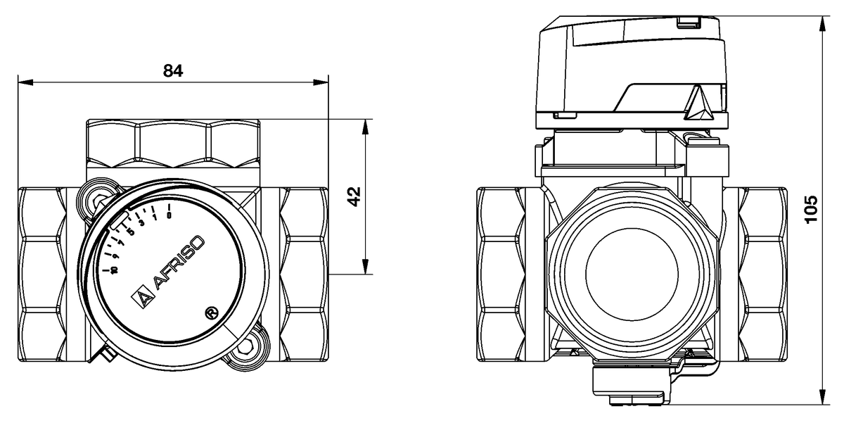 AFRISO 3-Wege-Mischventil ARV 385 Vario DN32 Rp1 1/4 BEF 108300