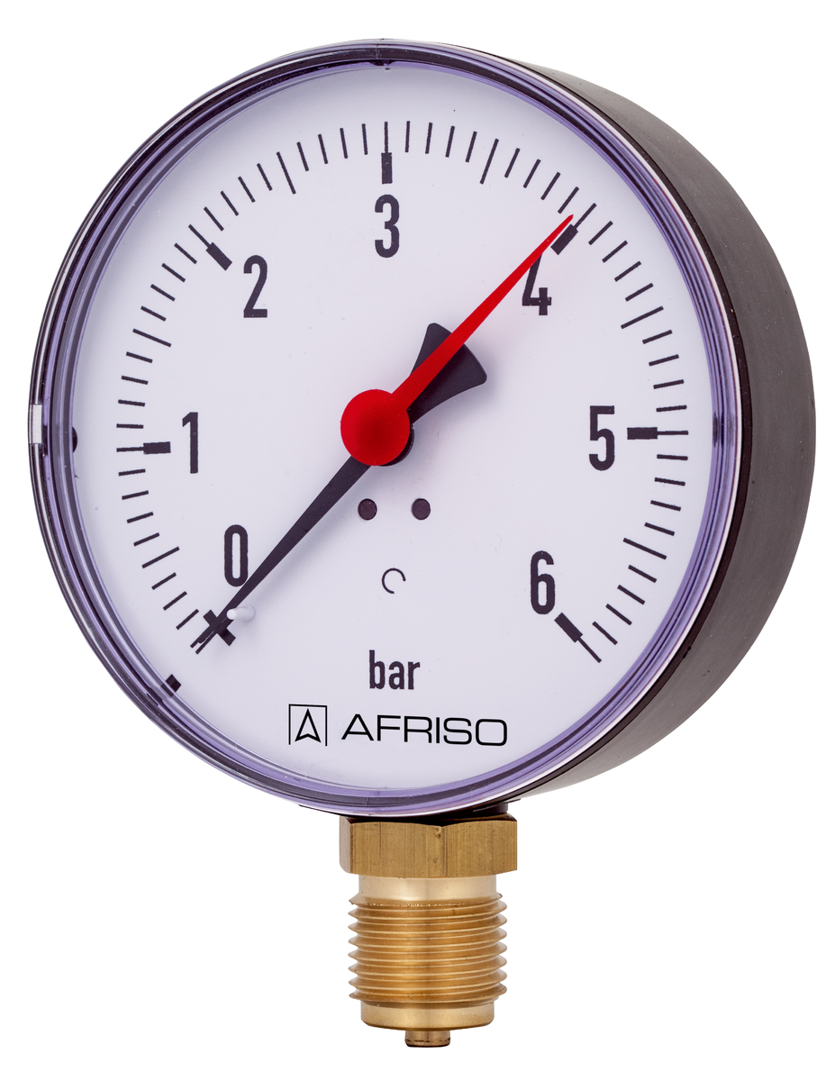 AFRISO Rohrfedermanometer RF 100 -1/0bar G1/2B radial Kl.2,5 für Heizung/Sanitär SAR 16000 16010 16020 16030 16040 16050 16060 16070 16080
