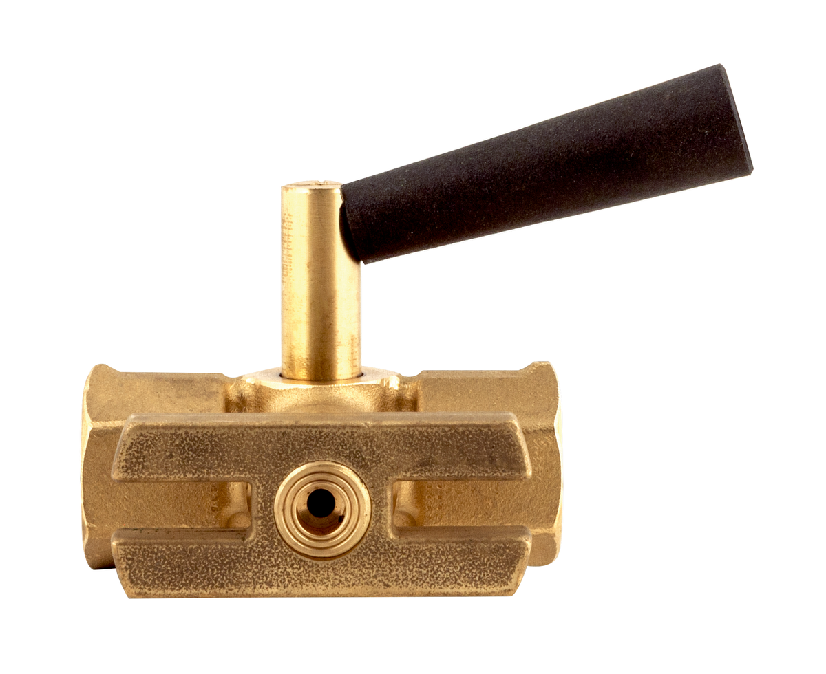 AFRISO Manometer-Absperrhahn G1/2 Muffe x Muffe, Messing, PN16, Prüfflansch 60 x 25 x 10 VOR 96960