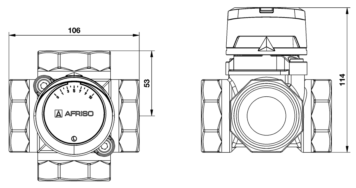 AFRISO 4-Wege-Mischventil ARV 487 DN50 Rp2 BEF 108370