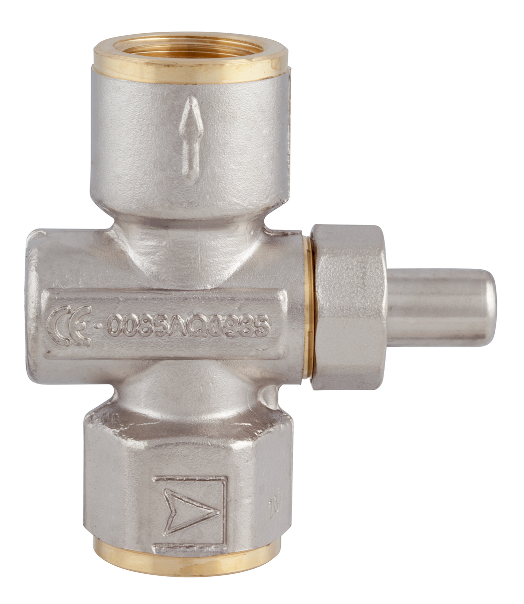 AFRISO Manometer-Druckknopfhahn Rp1/4 Muffe x Muffe, MOP5, Messing vernickelt VOR 97200 97210