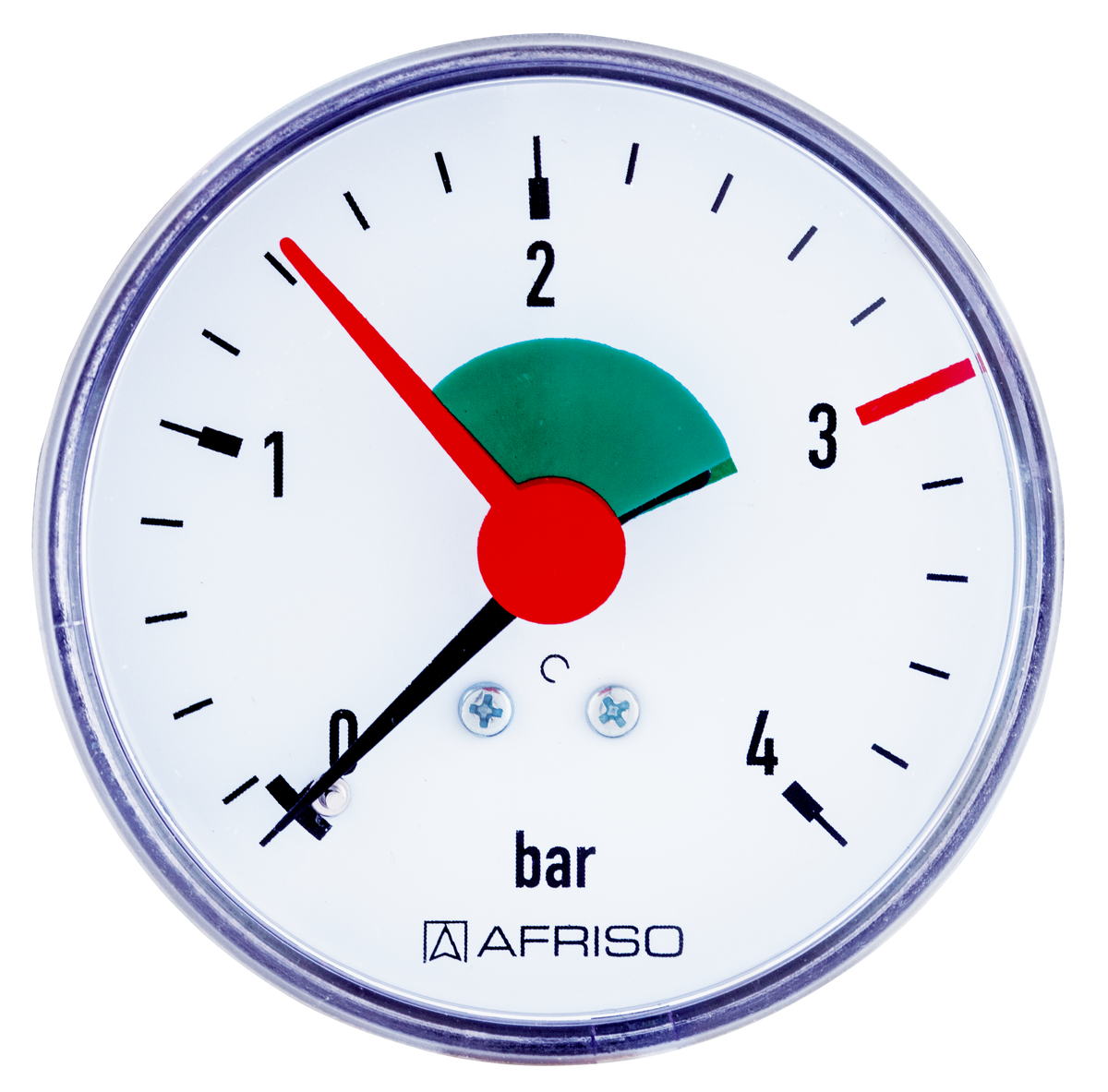 AFRISO Heizungsmanometer HZ 63 0/4bar G3/8B mit PTFE-Dichtring axial Kl.2,5 VOR 15430