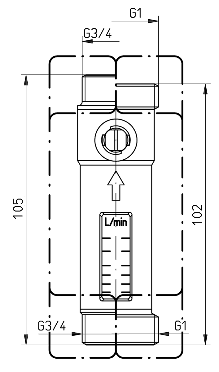 AFRISO Durchflussmesser DFM 15-2M G3/4 AG x G3/4 AG, 1-6 Liter/min BEF 70010 70020 70030 70040 70060 70070 70080 70090