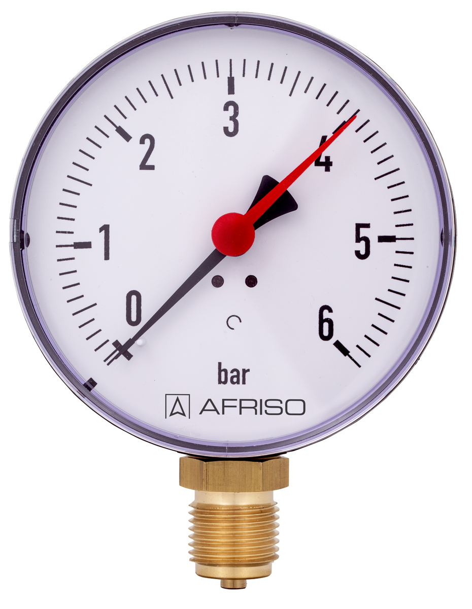 AFRISO Rohrfedermanometer RF 100 -1/0bar G1/2B radial Kl.2,5 für Heizung/Sanitär VOR 16000 16010 16020 16030 16040 16050 16060 16070 16080