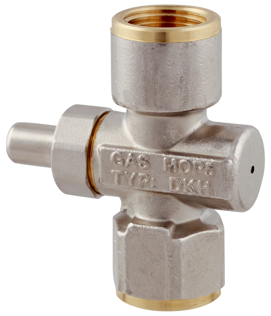 AFRISO Manometer-Druckknopfhahn 1/2-14NPT Muffe x Muffe, MOP5, Messing vernickelt SAR 97230