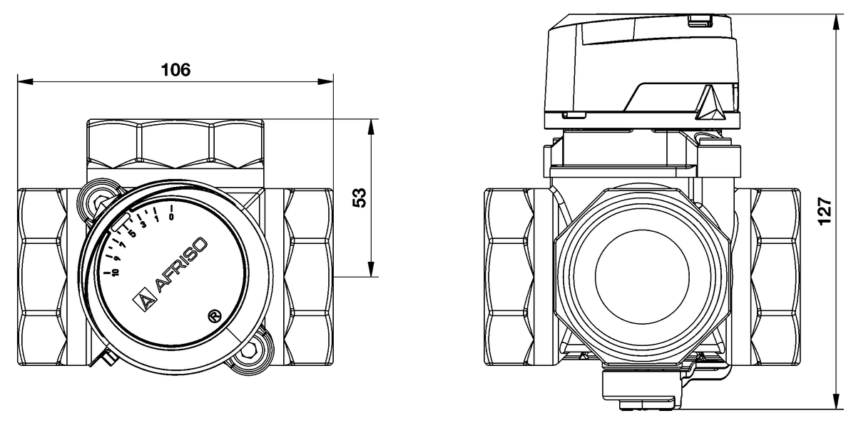 AFRISO 3-Wege-Mischventil ARV 387 Vario DN50 Rp2 BEF 108320