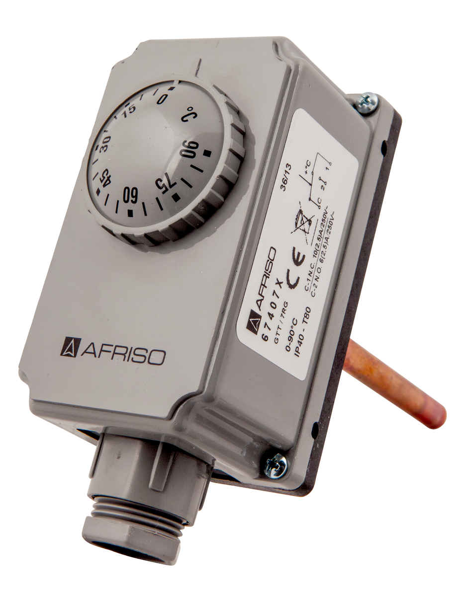 AFRISO Gehäuse-Tauchthermostat GTT/7RG 0/90C, Schaftlänge: 100mm SAR 73310 73320 73330 73340