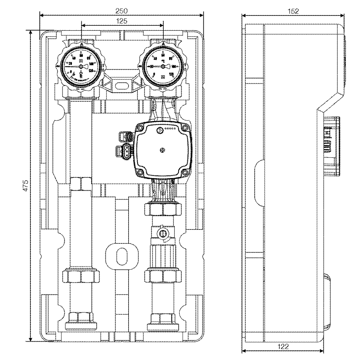 AFRISO Heizungspumpengruppe PrimoTherm 180-1 DN25 GP BEF 102800
