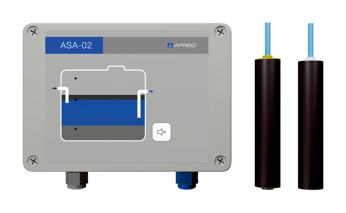 AFRISO Warngerät für Abscheider ASA-02-2 inkl. Schichtdickensonde ASA-LP und Aufstausonde ASA-HLP VOR 89280