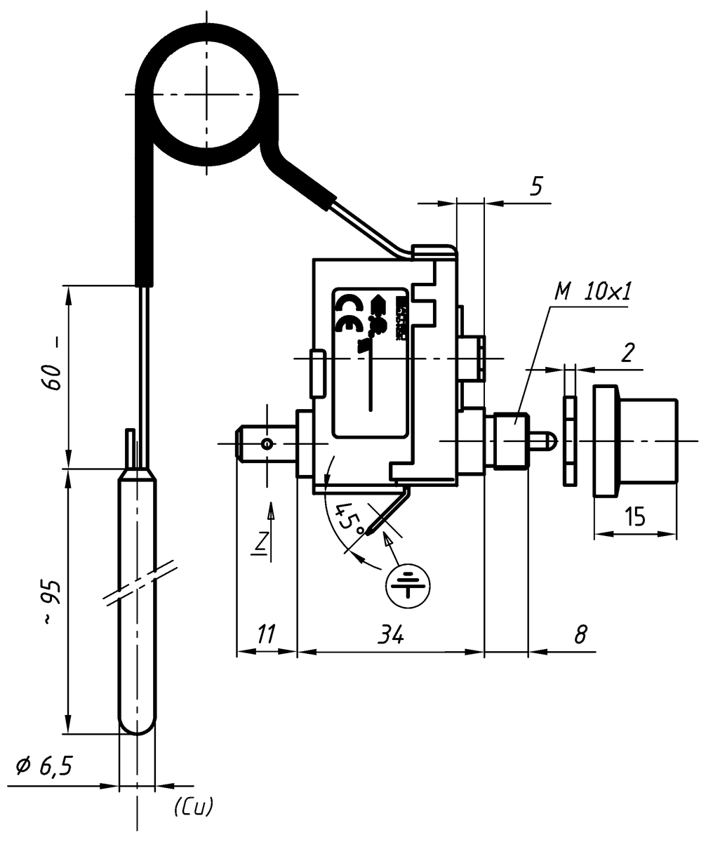 AFRISO Sicherheits-Temperaturbegrenzer STB LS1/971 F1 100C 1000mm BEF 73480 73490 73500 73510 73520