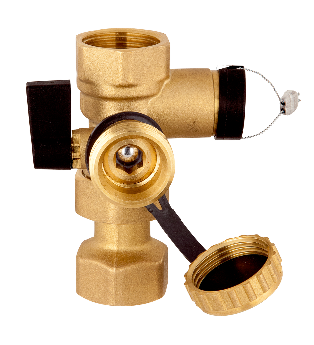 AFRISO Kappenventil G3/4 x G3/4 mit integriertem KFE-Hahn VOR 107870 107880