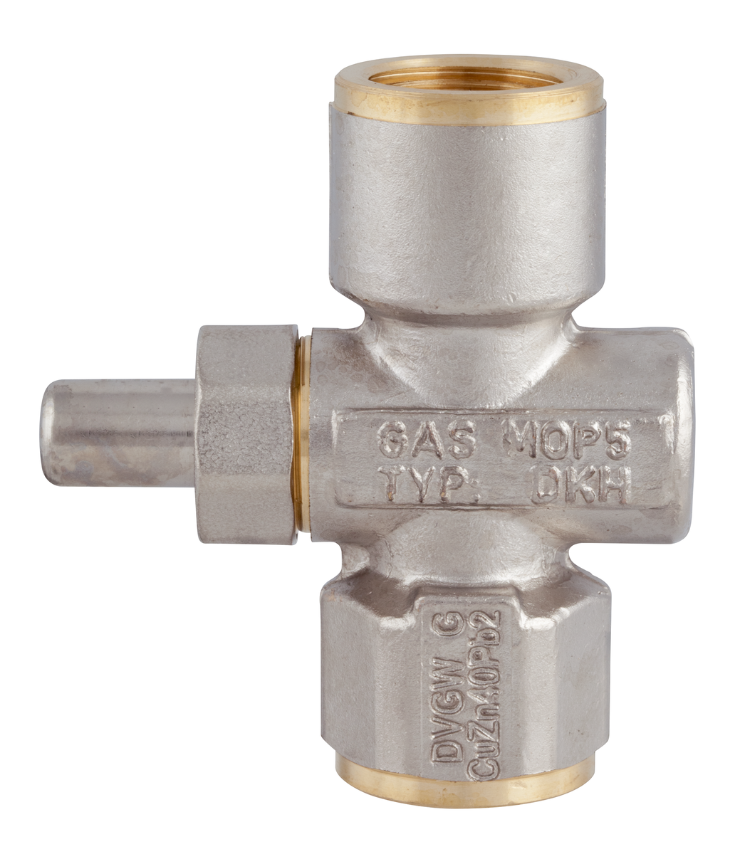 AFRISO Manometer-Druckknopfhahn Rp1/4 Muffe x Muffe, MOP5, Messing vernickelt SAR 97200 97210