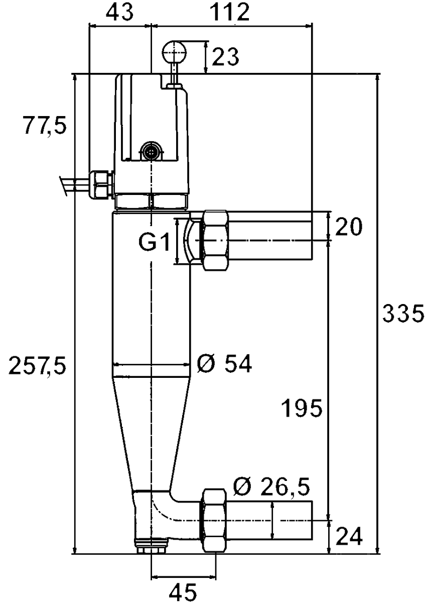 AFRISO Wassermangelsicherung WMS-WP6, Ms mit Schweißstutzen DN20 BEF 89360