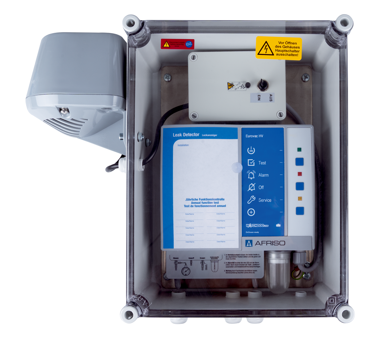 AFRISO Vakuum-Leckanzeiger Eurovac HV im Schutzgehäuse (IP 65) mit Hupe VOR 71730