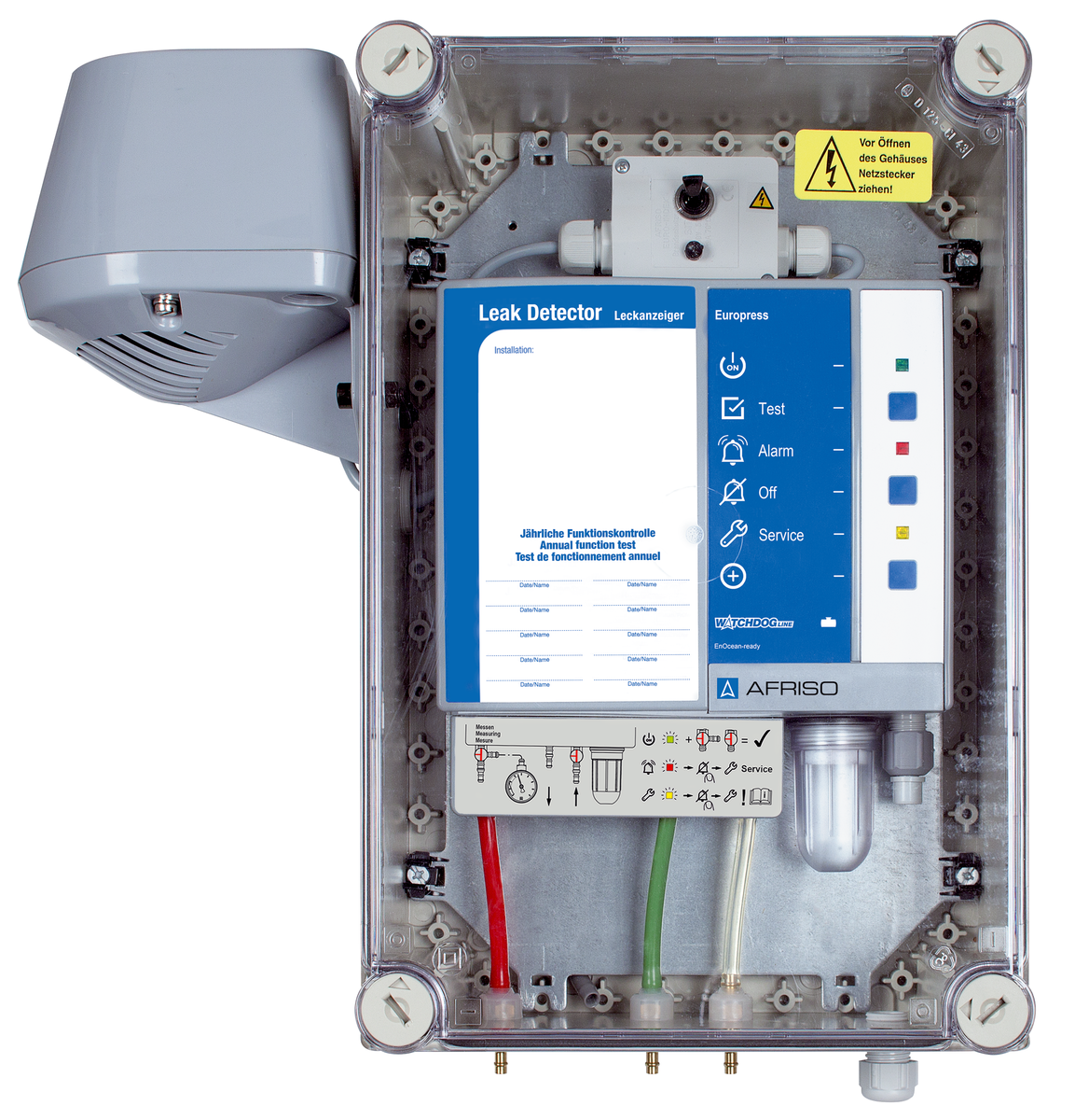 AFRISO Überdruck-Leckanzeiger Europress im Schutzgehäuse (IP 65) mit Hupe VOR 71650 71660
