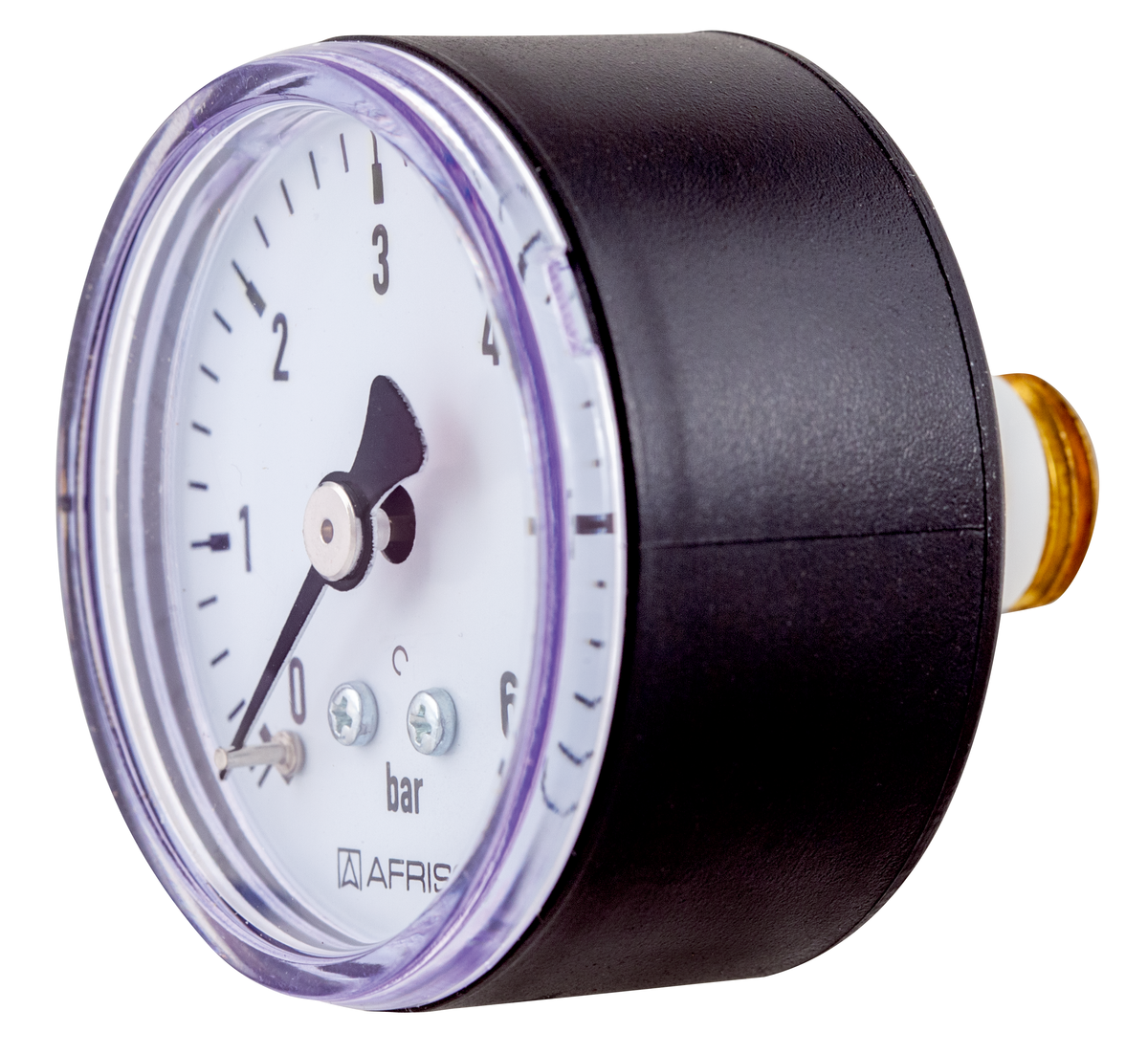 AFRISO Rohrfedermanometer RF 50 0/6bar G1/4B mit PTFE-Dichtring axial Kl.2,5 für Heizung/Sanitär SAR 15630 15640 15650