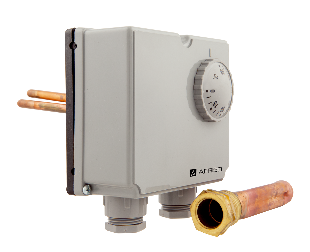 AFRISO Gehäuse-Doppelthermostat GDT/8HR 0/90C - 0/90C, Schaftlänge: 100mm SAL 73140
