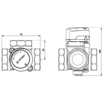 AFRISO 3-Wege-Mischventil ARV 384 Vario DN25 Rp1 BEF 108290