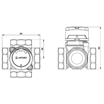 AFRISO 4-Wege-Mischventil ARV 485 DN32 Rp1 1/4 BEF 108350