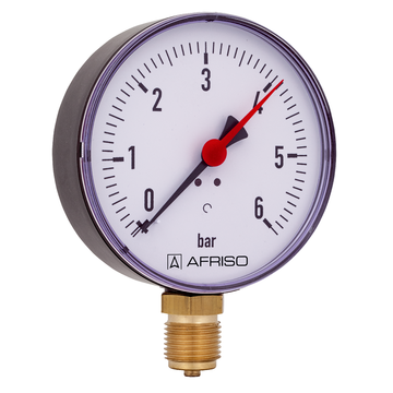 AFRISO Rohrfedermanometer RF 100 -1/0bar G1/2B radial Kl.2,5 für Heizung/Sanitär SAL 16000 16010 16020 16030 16040 16050 16060 16070 16080