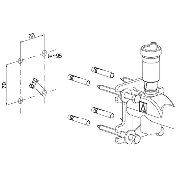 AFRISO Gefäßanschlusskombination GAK-MS G3/4 IG 3 bar IL KV, mit Isolierung ANW 96510