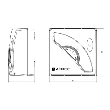 AFRISO Raumthermostat TA 03 ohne Schalter, mit Lampe BEF 72800