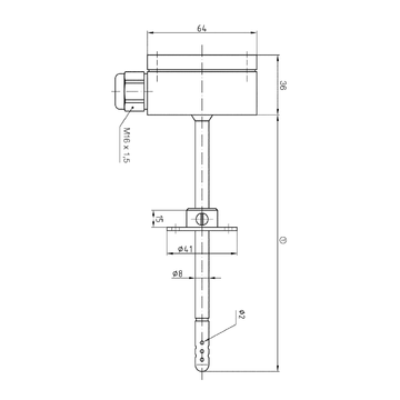 AFRISO Widerstandsthermometer WTh 22 0/130C 100mm Flansch d: 40mm BEF 77240 77250 77260