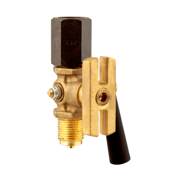 AFRISO Manometer-Absperrhahn G1/2 drehbare Muffe x Muffe, Messing, PN16, Prüfflansch 60 x 25 x 10 VOR 97140