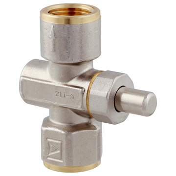 AFRISO Manometer-Druckknopfhahn 1/2-14NPT Muffe x Muffe, MOP5, Messing vernickelt VOR 97230