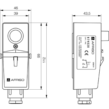 AFRISO Gehäuse-Anlegethermostat GAT/7HC 0/60C BEF 73070 73080