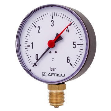 AFRISO Rohrfedermanometer RF 100 -1/0bar G1/2B radial Kl.2,5 für Heizung/Sanitär SAR 16000 16010 16020 16030 16040 16050 16060 16070 16080