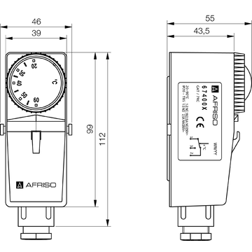 AFRISO Gehäuse-Anlegethermostat GAT/7RC 0/60C BEF 73100 73110