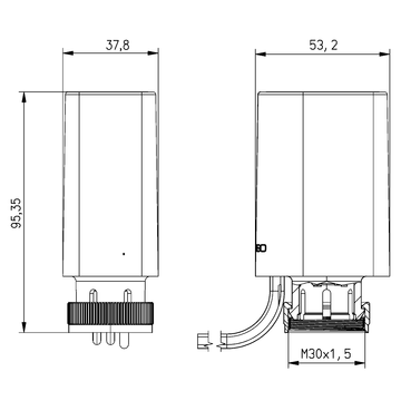 AFRISO Motorischer Stellantrieb MSA 10 DT Ü M30x1,5 NC AC230V 1m für automatischen hydraulischen Abgleich BEF 9290 9300