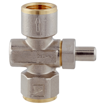 AFRISO Manometer-Druckknopfhahn 1/2-14NPT Muffe x Muffe, MOP5, Messing vernickelt SAL 97230