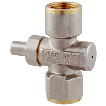 AFRISO Manometer-Druckknopfhahn 1/2-14NPT Muffe x Muffe, MOP5, Messing vernickelt SAR 97230