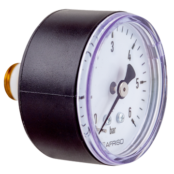 AFRISO Rohrfedermanometer RF 50 0/6bar G1/4B mit PTFE-Dichtring axial Kl.2,5 für Heizung/Sanitär SAL 15630 15640 15650