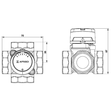 AFRISO 4-Wege-Mischventil ARV 484 DN25 Rp1 BEF 108340