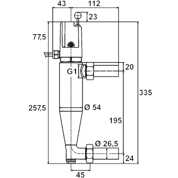 AFRISO Wassermangelsicherung WMS-WP6, Ms mit Schweißstutzen DN20 BEF 89360